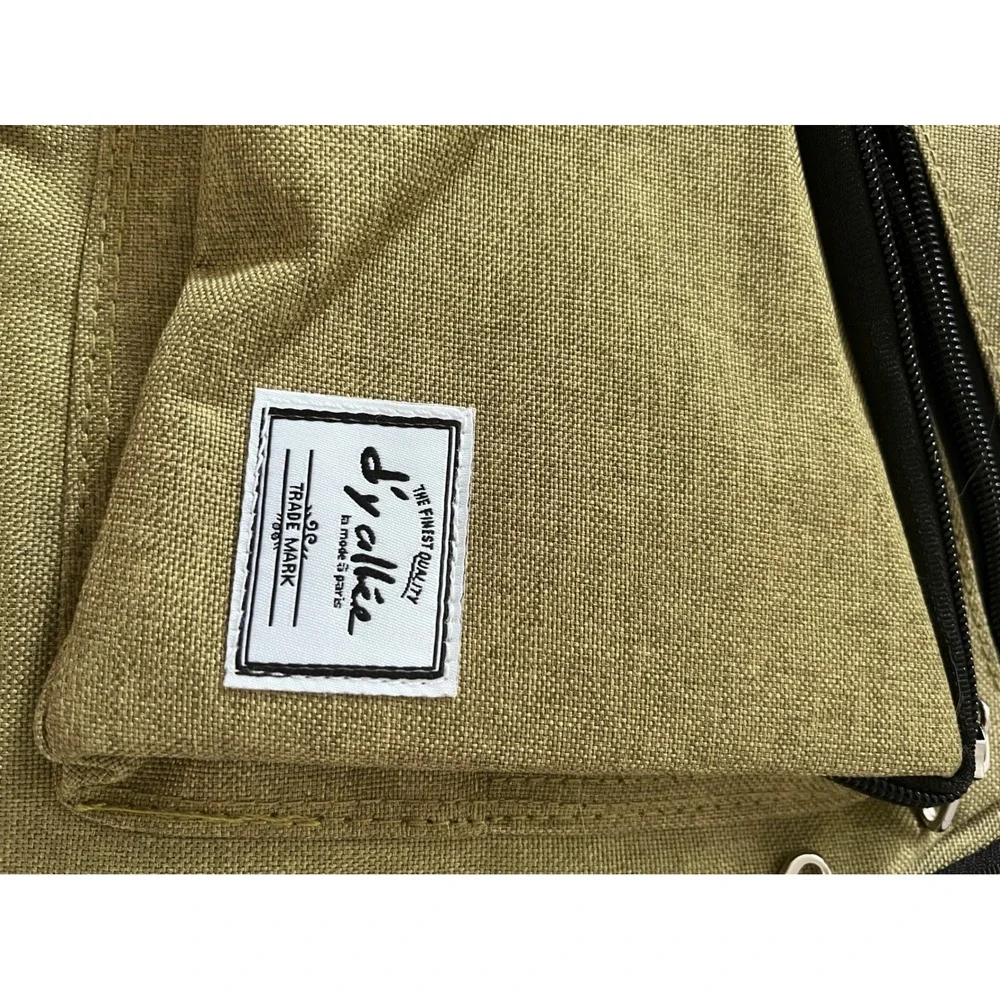 D'yallée Olive Green Sling Bag Crossbody Backpack Canvas Travel Hiking Travel